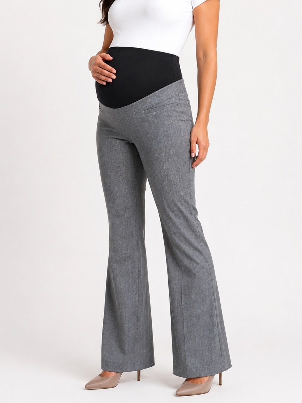 Motherhood Maternity Secret Fit Belly Gray Bootcut Dress Pants Size M